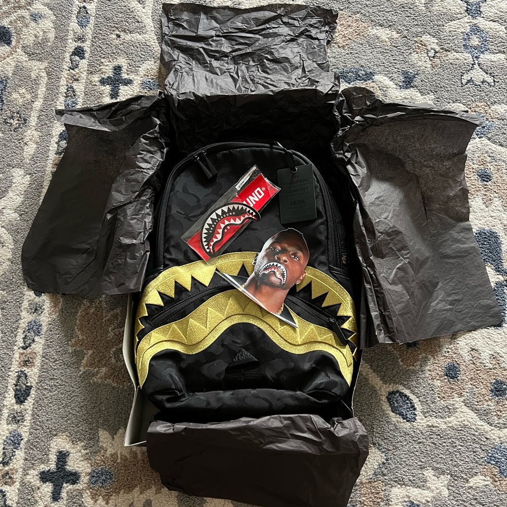 Sprayground x AB84 Gold Shark Backpack | Limited Edition | NWT w/ Box